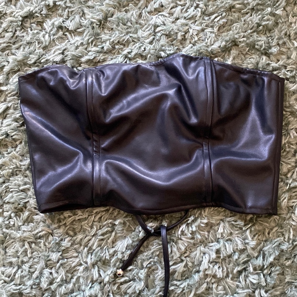Black leather top